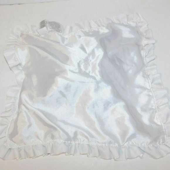 Carters White Black Polka Dot Girl Rattle Security Blanket Lovey - Picture 6 of 6